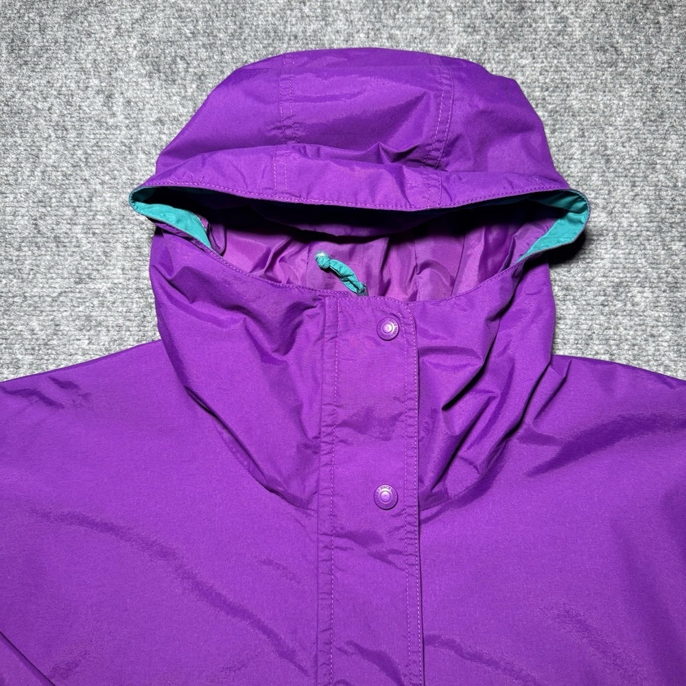Vintage Eddie Bauer Jacket Mens XL Purple Teal Gore-Tex Hooded Rain Coat 90s - Picture 2 of 12